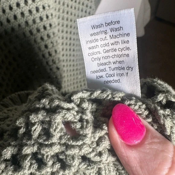 Sonoma Women's Sage Green Open Knit Sweater - Picture 5 of 5